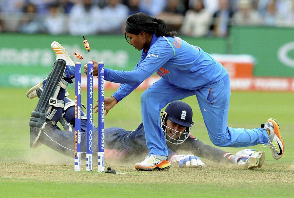 Jenny Gunn slides into the crease