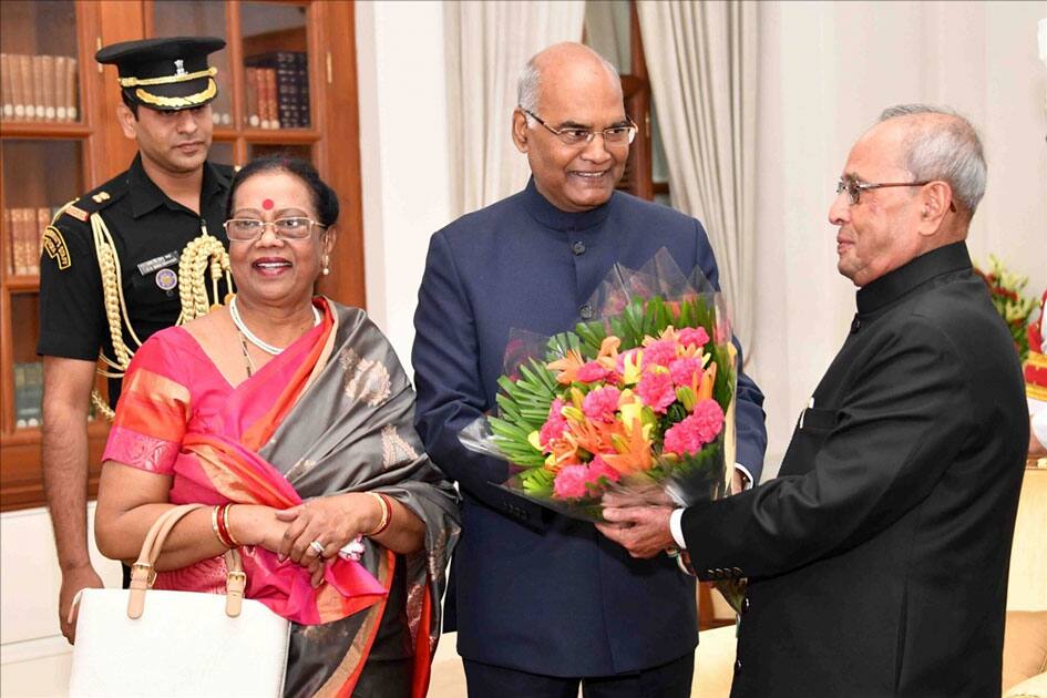 President-elect Ram Nath Kovind and his spouse Savita Kovind