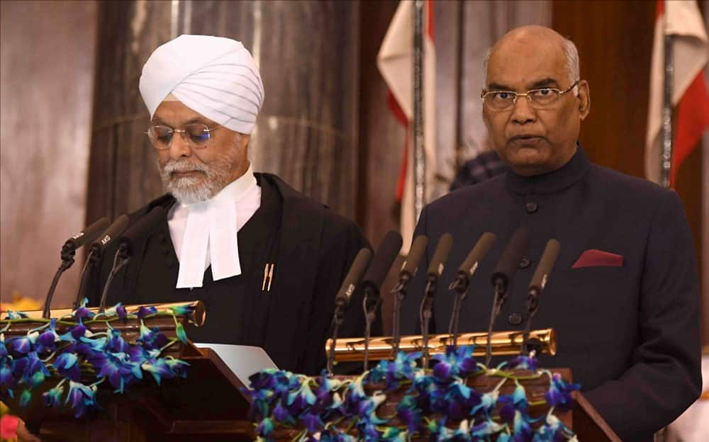 Chief Justice of India Justice J.S. Khehar administers oath of office of the President of India