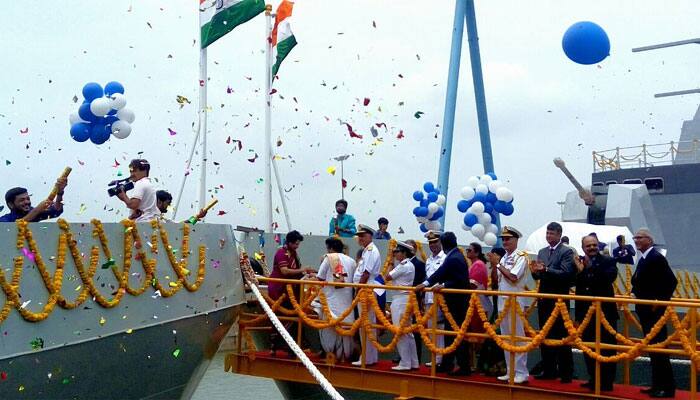 &#039;Shachi and Shruti&#039; - first naval petrol warships launched by private sector shipyard in India