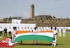 Indian Cricket team during inauguration of the first test