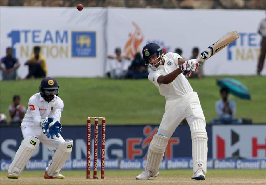 Hardik Pandya plays a shot