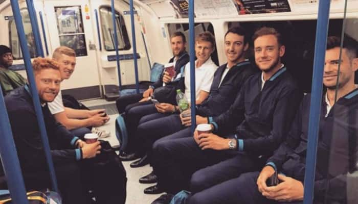 SEE PIC: England cricketers travel by train to play The Oval Test in London