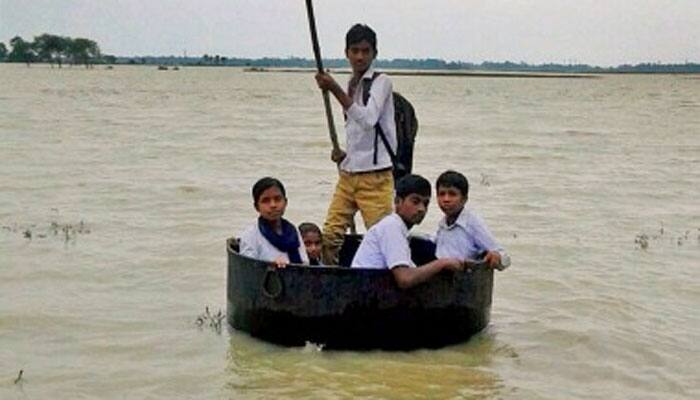 Congress Vice President Rahul Gandhi visits flood-hit Jalore in Rajasthan