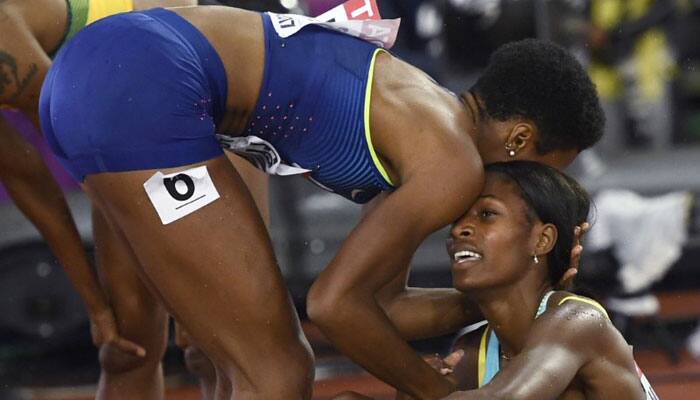 Phyllis Francis takes shock 400m gold as Olympic champion Shaunae Miller-Uibo stumbles