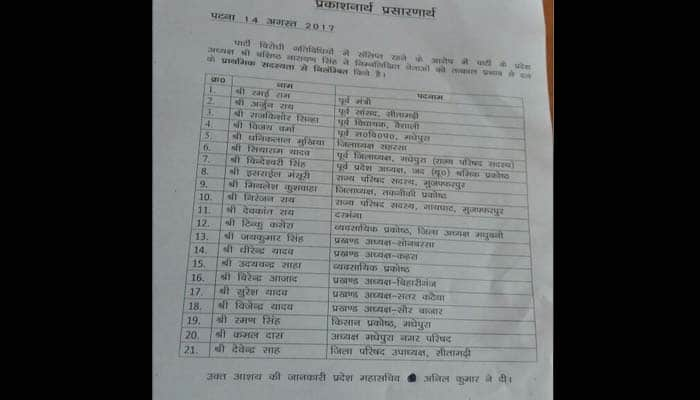 Nitish Kumar-led JD(U) suspends 21 members over anti-party activities