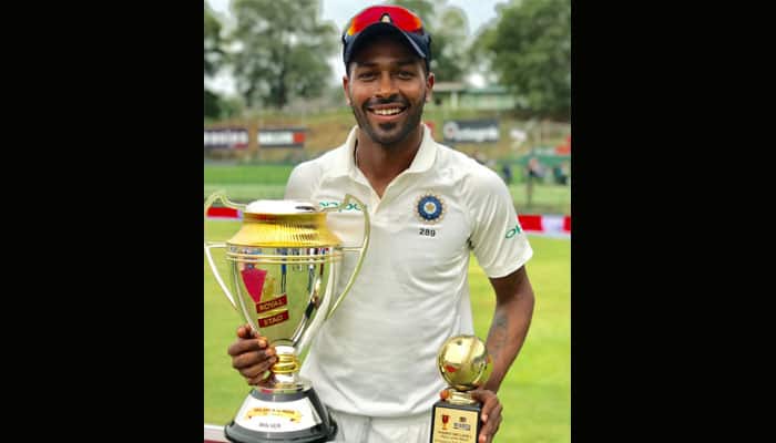 Hardik Pandya poses with trophies, says couldn&#039;t have asked for better start in whites