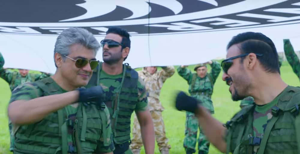 Movie still from the movie Vivegam