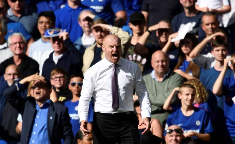 Burnley coach Sean Dyche reacts during one of the goals