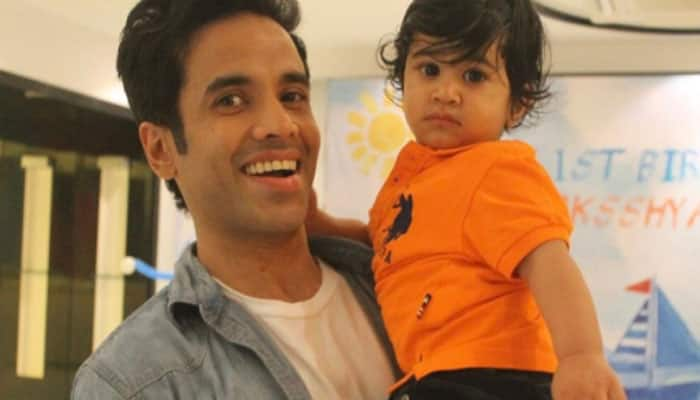 Tusshar Kapoor&#039;s flight moments with toddler Laksshya will give you major father goals!