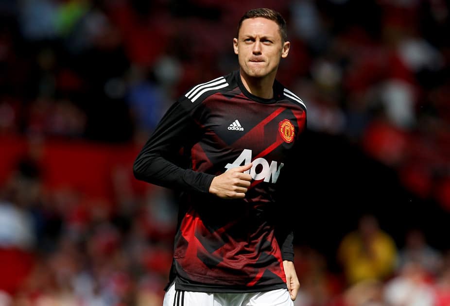 Manchester United's Nemanja Matic warming up