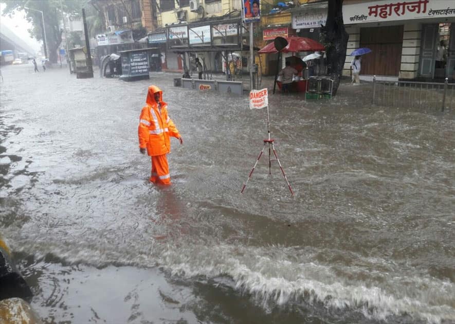 A view of the water-logged streets after rains