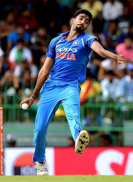 India's Jasprit Bumarah delivers a ball during the fifth ODI India's Jasprit Bumarah delivers a ball during the fifth ODI