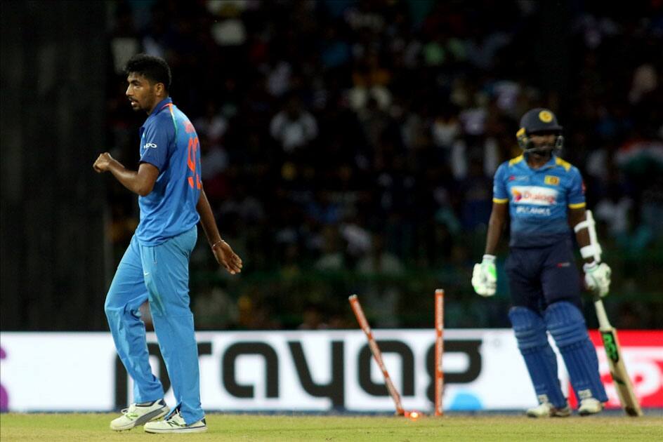 India's Jasprit Bumrah during the fifth ODI match India's Jasprit Bumrah during the fifth ODI match