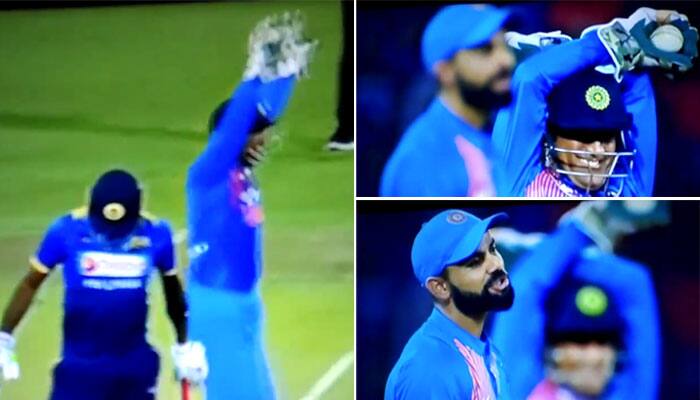 Watch: Virat Kohli, MS Dhoni can&#039;t believe as umpire calls obvious caught-behind not out