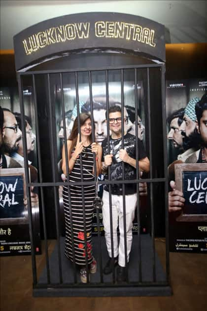 Dabboo Ratnani along with his wife Manisha D Ratnani during the special screening of upcoming film Lucknow Central