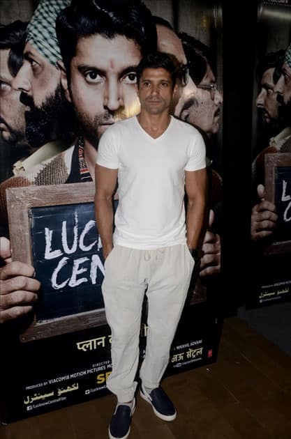 Actor Farhan Akhtar during the special screening of upcoming film Lucknow Central