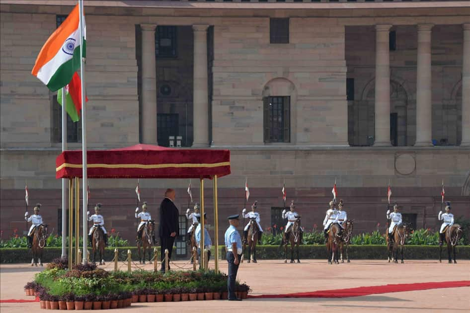 Alexander Lukashenko, President of the Republic of Belarus inspecting the Guard of Honour