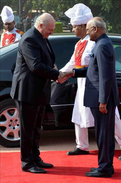 President Ram Nath Kovind receives Alexander Lukashenko, President of the Republic of Belarus