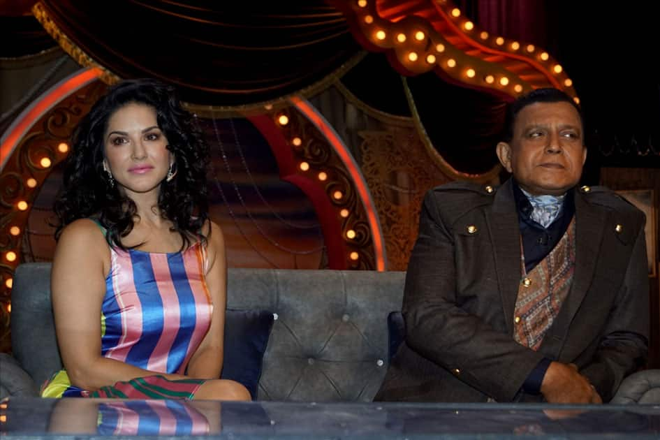 Actress Sunny leone with Actor Mithun Chakraborty