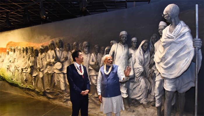 PM Narendra Modi, Shinzo Abe visit museum dedicated to Mahatma Gandhi