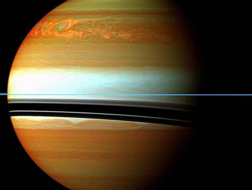 NASA's Cassini spacecraft has tracked the aftermath of a rare massive storm on Saturn