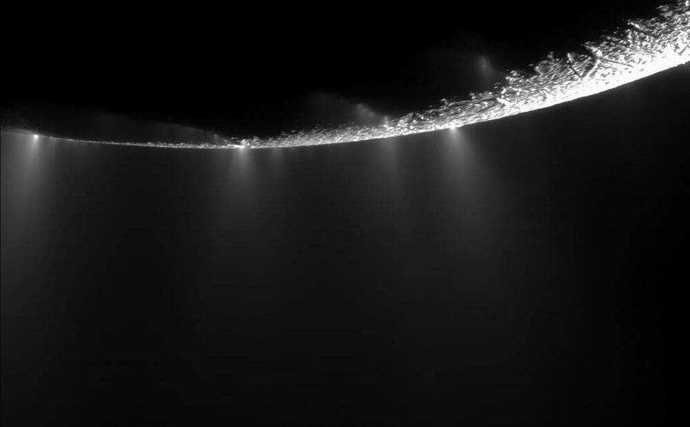 Dramatic plumes, both large and small, spray water ice out from many locations along the famed 'tiger stripes' near the south pole of Saturn's moon Enceladus