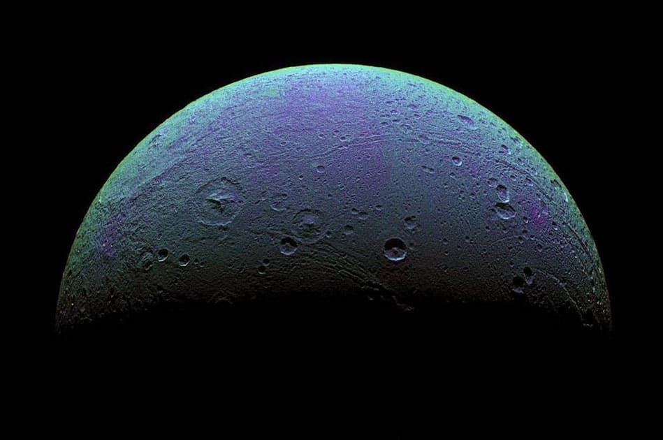 Saturn's icy moon Dione has undoubtedly experienced geologic activity since its formation, as evidenced by the tectonic faults and craters on its surface