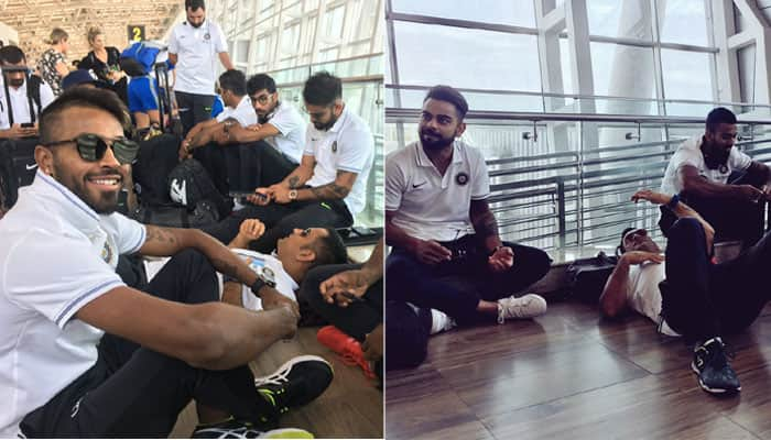 MS Dhoni catches up on sleep at Chennai airport, Twitter is in love