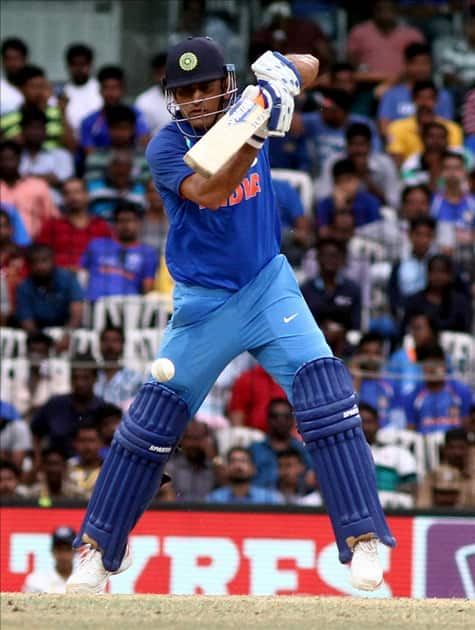 MS Dhoni in action during the first ODIIndia's Hardik Pandya in action during the first ODI cricket match between India and Australia at MA Chidambaram Stadium in Chennai.