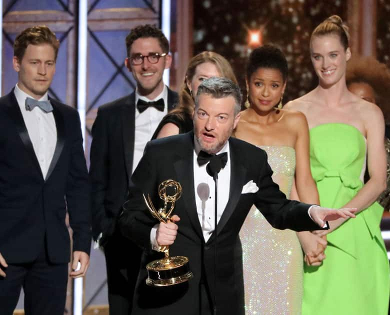 Hollywood`s elite gathered on Sunday as television`s glittering Emmys took place in Los Angeles.