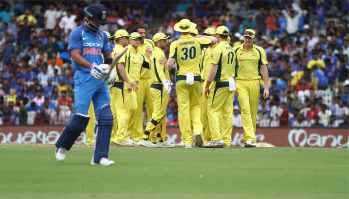 IND vs AUS: Virat Kohli&#039;s nightmarish run against Australia continues in 2017, registers a duck in 1st ODI 