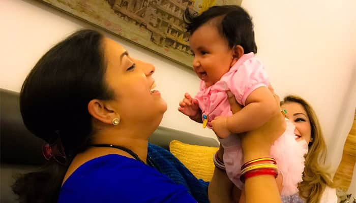 Smriti Irani and baby Medina’s ‘love at first sight’ pics are adorable – See