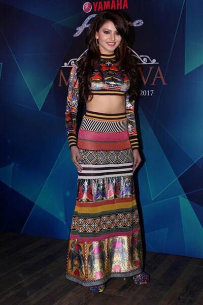 Actress Urvashi Rautela during the 1st Ever Bloggers Meet Of Yamaha Fascino Miss Diva Miss Universe India 2017 in Mumbai