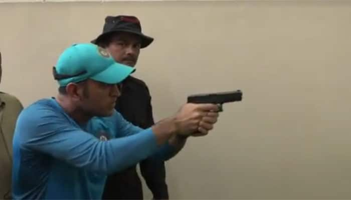 Watch: MS Dhoni&#039;s breathtaking shooting accuracy floors Kolkata Police officials