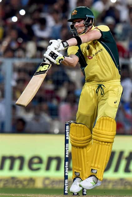 Australia captain Steve Smith plays a shot during the 2nd ODI cricket match against India at Eden Garden in Kolkata. Australia captain Steve Smith plays a shot during the 2nd ODI cricket match against India at Eden Garden in Kolkata.
