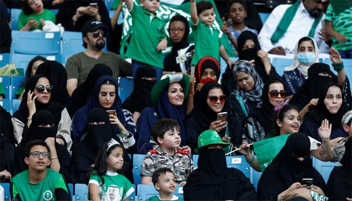 Women allowed into stadium as Saudi Arabia promotes national pride, part of reform push