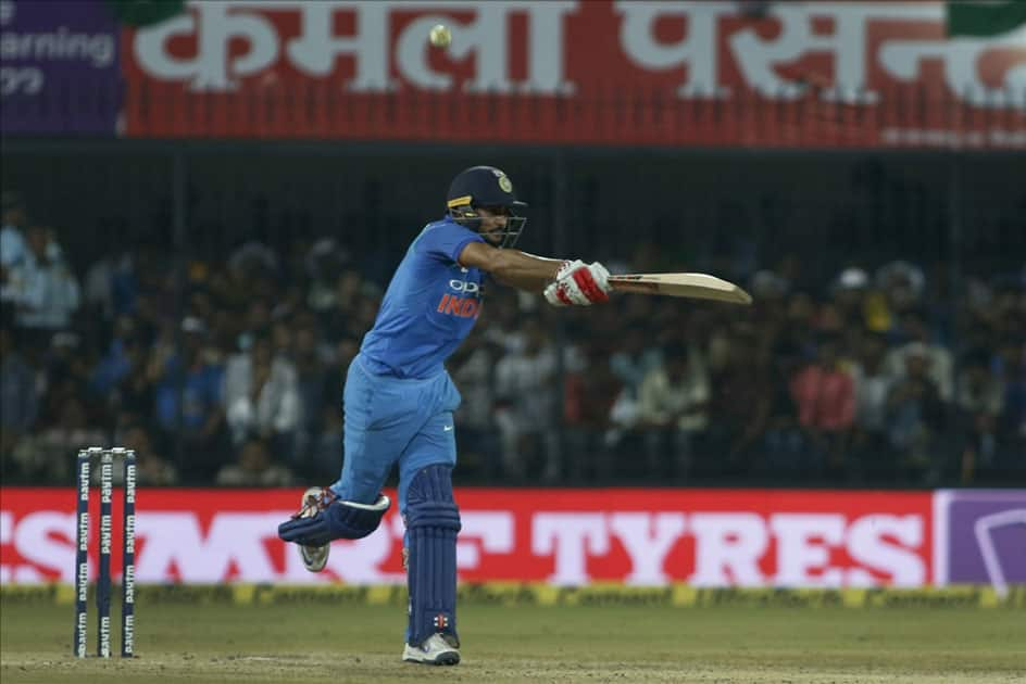 India's Manish Pandey in action during the third ODI cricket match between India and Australia at Holkar Cricket Stadium in Indore