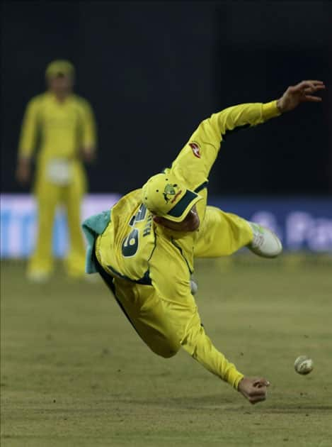 Australian skipper Steve Smith in action during the third ODI cricket match between India and Australia at Holkar Cricket Stadium in Indore.