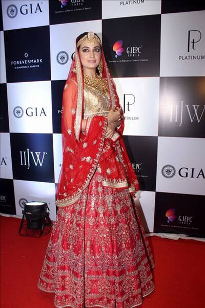 Actress Dia Mirza during the 7th edition of India International Jewelry Week (IIJW 2017) in Mumbai.