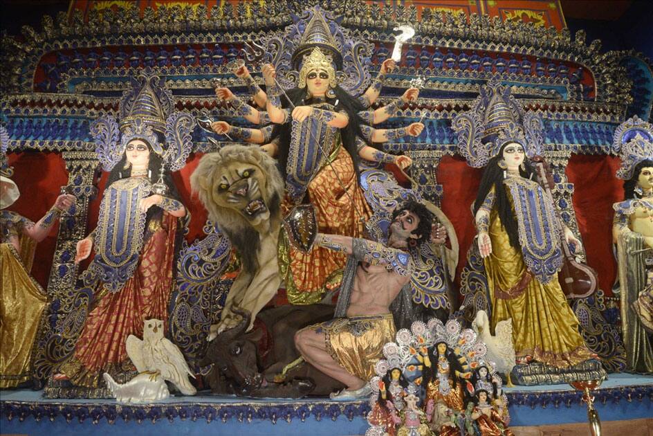 People throng Durga Puja pandals in Kolkata.