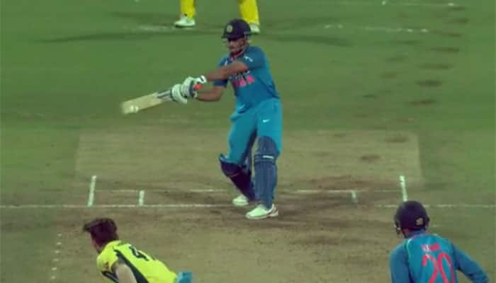 Watch: MS Dhoni summons brute force to hit flat six
