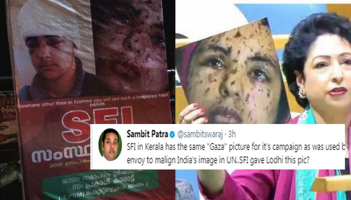 CPM students&#039; body used Gaza photo showed by Pakistan in UN, claims BJP
