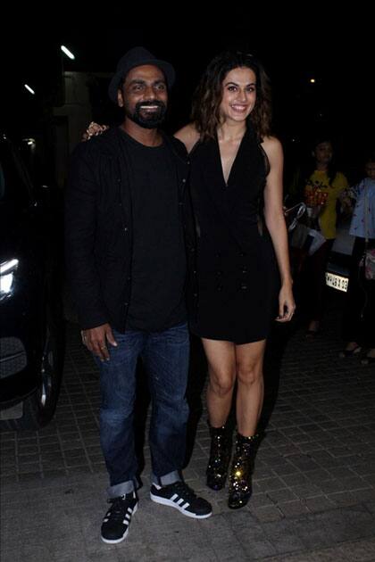 Choreographer Remo D''Souza and actress Taapsee Pannu during the special screening of film 