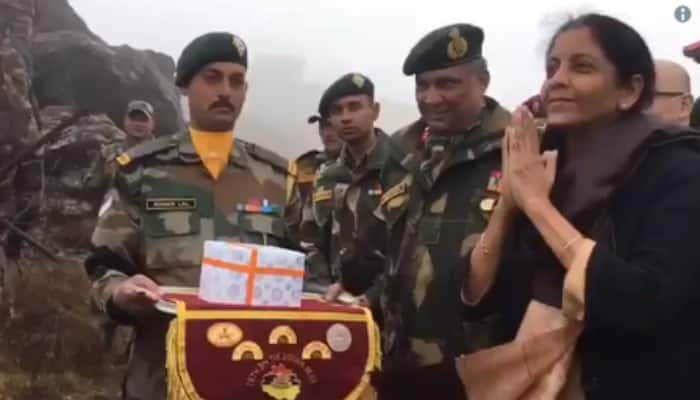 Watch: Nirmala Sitharaman teaches Chinese soldiers meaning of ‘Namaste’ at Nathu La