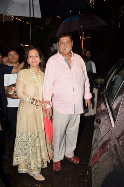 Director David Dhawan along with his wife Karuna Dhawan during the celebration of 