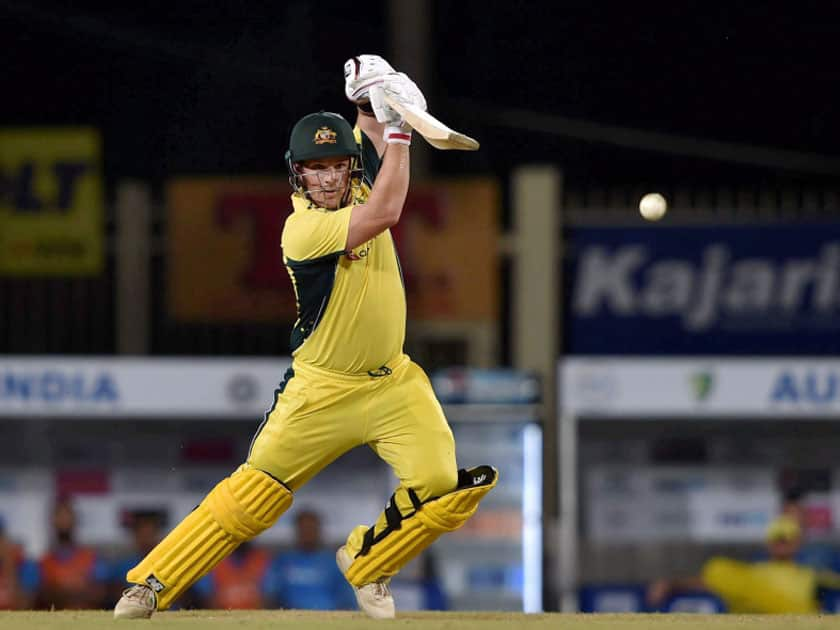 Australian batsman Aaron Finch plays a shot during the 1st T20 cricket match between India and Australia in Ranchi.