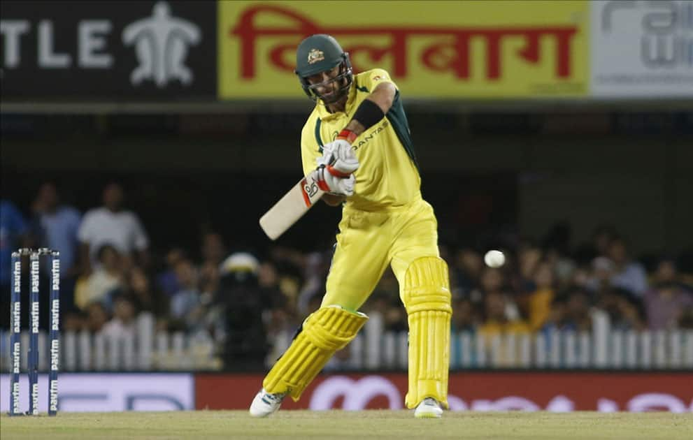 Glenn Maxwell of Australia in action during the first T20 match between India and Australia at JSCA International Stadium in Ranchi.