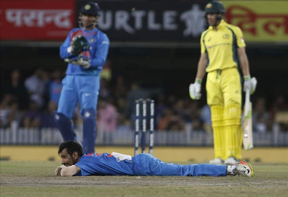 Yuzvendra Chahal of India during the first T20 match between India and Australia at JSCA International Stadium in Ranchi.