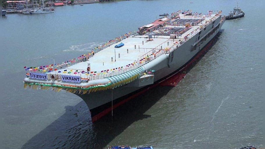 INS Vikrant: Navy Chief reviews construction of India's indigenous aircraft carrier